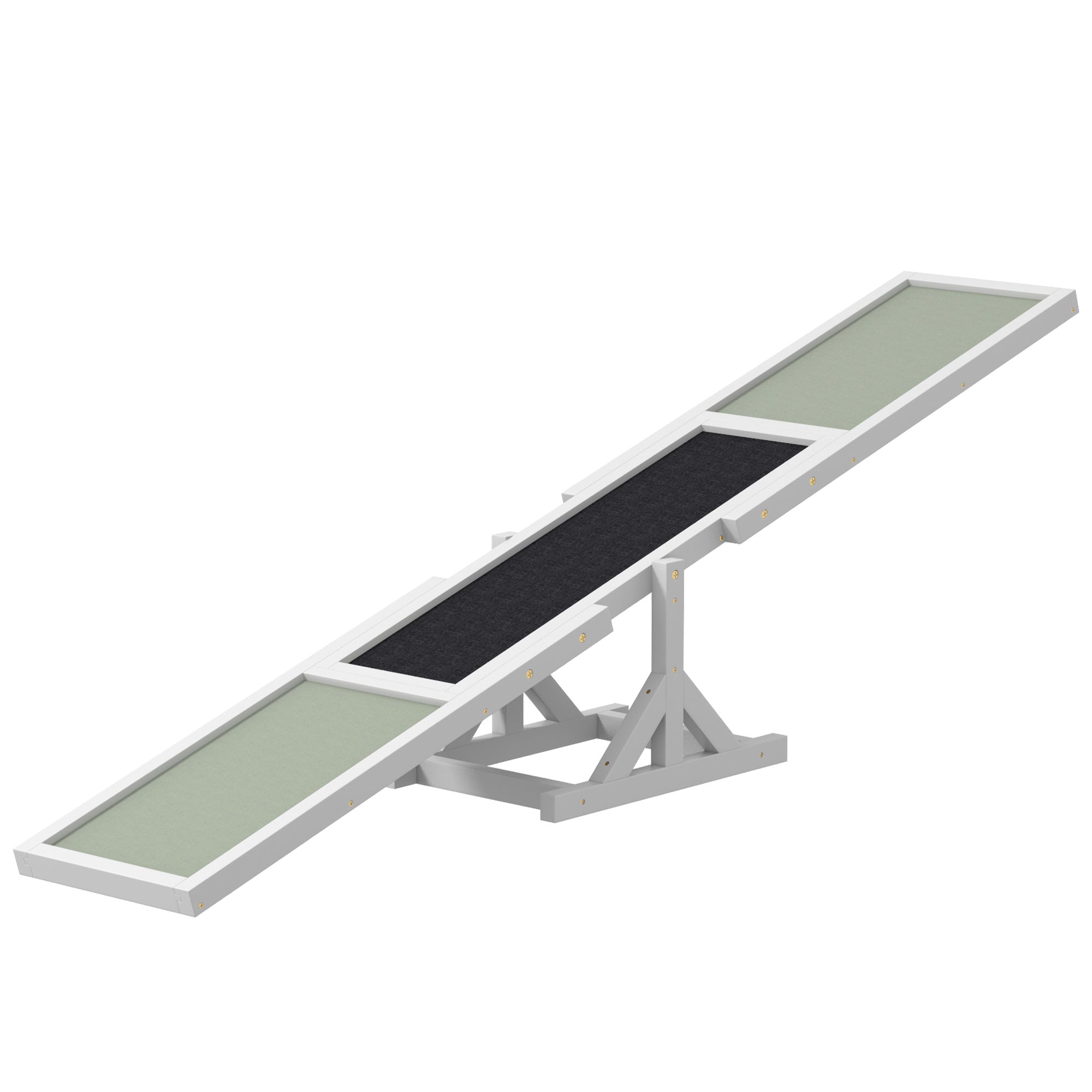 Dog Agility Seesaw, Wooden Dog Agility Ramp, Non-Slip Dog Agility Balancing Ramp for Dogs under 30 kg, Weatherproof Dog Training Outdoor Canine Sports for Balance, 180 x 30 x 30 cm White