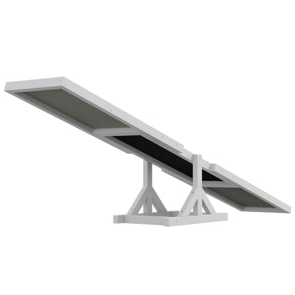 Dog Agility Seesaw, Wooden Dog Agility Ramp, Non-Slip Dog Agility Balancing Ramp for Dogs under 30 kg, Weatherproof Dog Training Outdoor Canine Sports for Balance, 180 x 30 x 30 cm White