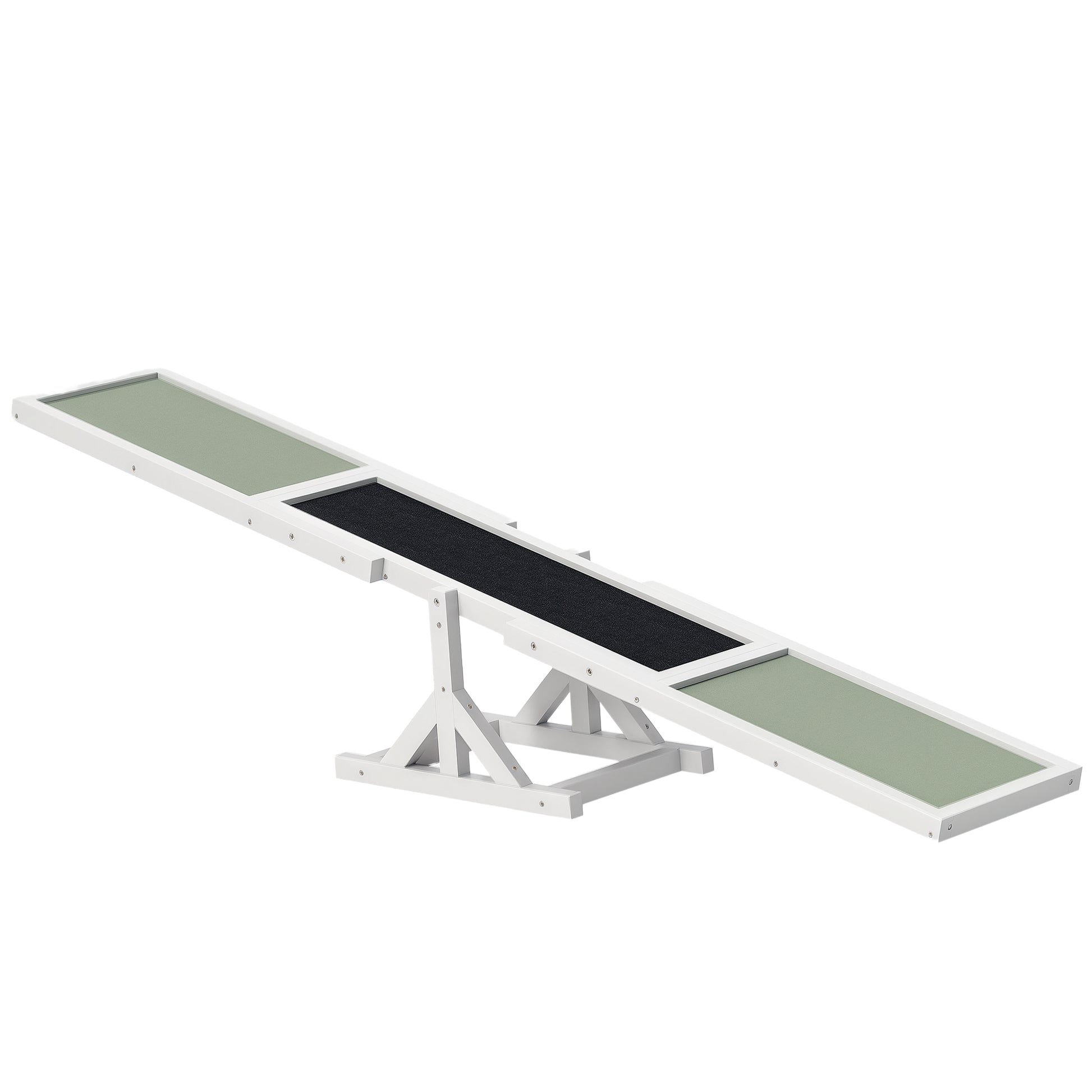 Dog Agility Seesaw, Wooden Dog Agility Ramp, Non-Slip Dog Agility Balancing Ramp for Dogs under 30 kg, Weatherproof Dog Training Outdoor Canine Sports for Balance, 180 x 30 x 30 cm White