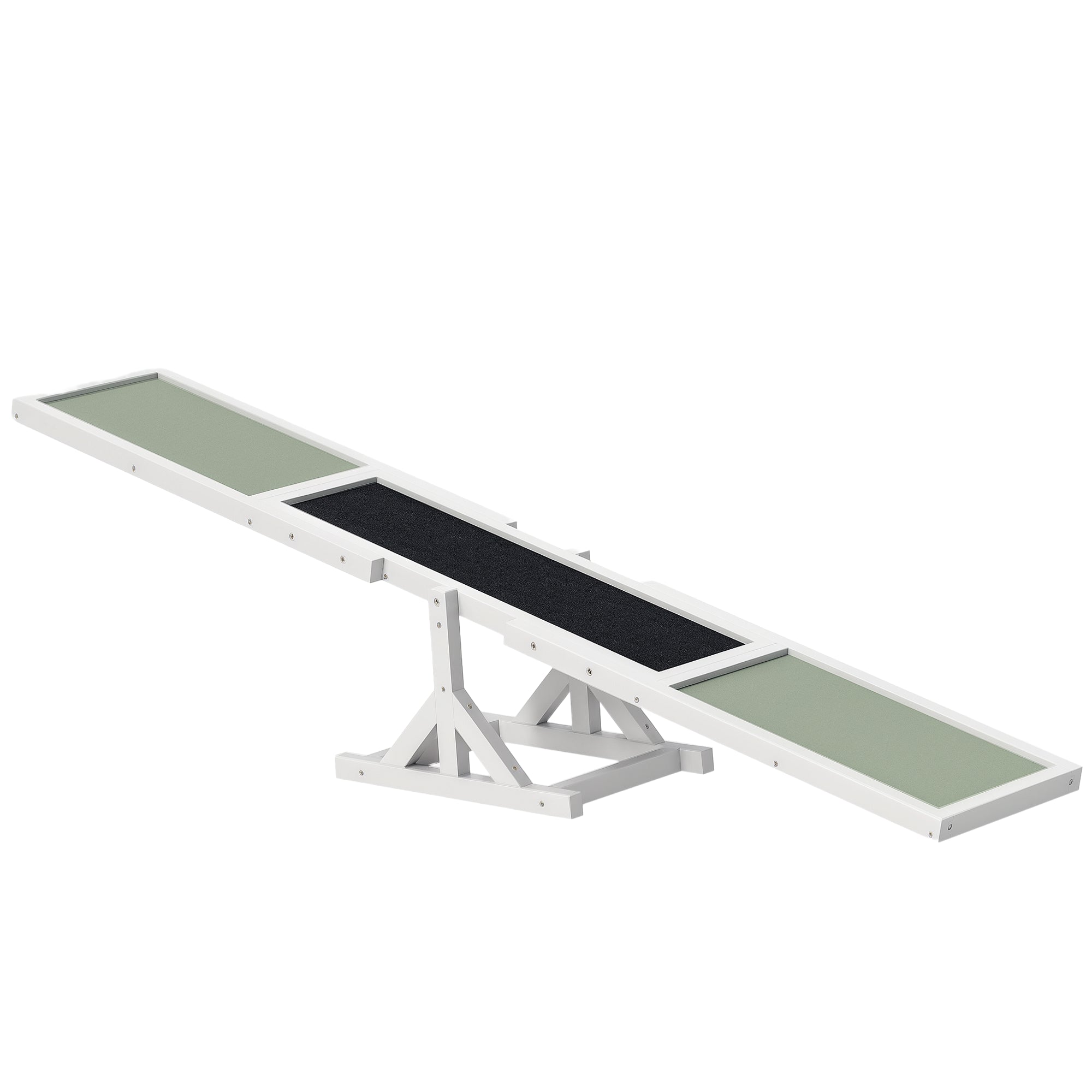 Dog Agility Seesaw, Wooden Dog Agility Ramp, Non-Slip Dog Agility Balancing Ramp for Dogs under 30 kg, Weatherproof Dog Training Outdoor Canine Sports for Balance, 180 x 30 x 30 cm White