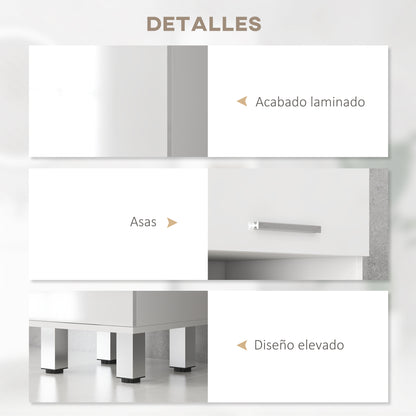 Modern Bathroom Cabinet with 1 Drawer, 3 Adjustable Shelves, and 2 Cabinets Storage Cabinet for Living Room Bedroom 30x30x180 cm White Gloss