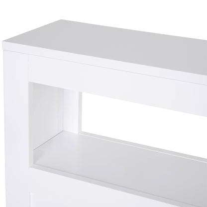Bathroom Cabinet with Wheels Narrow Bathroom Cabinet with 2 Drawers and Storage Shelf Load 20 kg 16x52x71.5 cm White