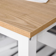 Rectangular Coffee Table dim. 116L x 60W x 48H cm Slatted Shelf Light Oak White MDF