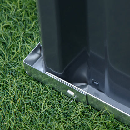 Steel Raised Garden Bed DIY Garden Bed with T-shaped Plant Markers Gloves Planting Bed Herb Bed Flower Stand for Balcony Garden Dark Gray 258 x 90 x 30 cm