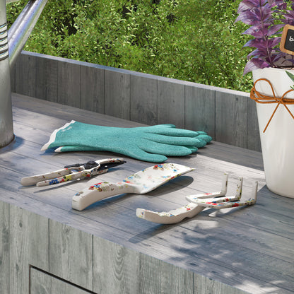 3-Piece Aluminum Gardening Set - Secateur, Trowel, Hand Rake, Floral Pattern - Ideal for Plant Trimming and Maintenance