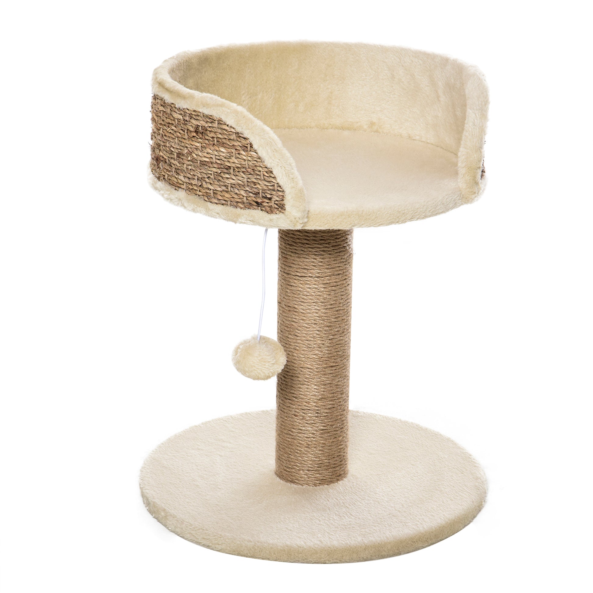 Scratching Post 49 cm Small Cat Tower with Play Ball, Sisal Posts, Platform, Cat Scratching Tree, Climbing Tree, for Small Cats, Coffee