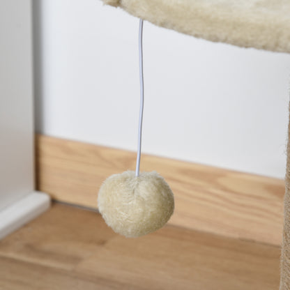 Scratching Post 49 cm Small Cat Tower with Play Ball, Sisal Posts, Platform, Cat Scratching Tree, Climbing Tree, for Small Cats, Coffee