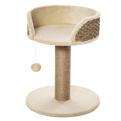 Scratching Post 49 cm Small Cat Tower with Play Ball, Sisal Posts, Platform, Cat Scratching Tree, Climbing Tree, for Small Cats, Coffee