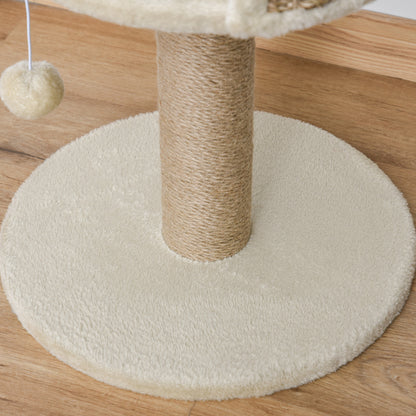 Scratching Post 49 cm Small Cat Tower with Play Ball, Sisal Posts, Platform, Cat Scratching Tree, Climbing Tree, for Small Cats, Coffee