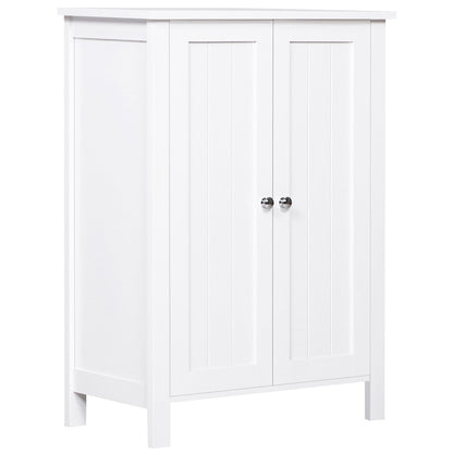 Bathroom Cabinet with 2 Doors and 2 Adjustable Interior Shelves Storage Unit for Living Room Kitchen Anti-tip 60x30x80 cm White