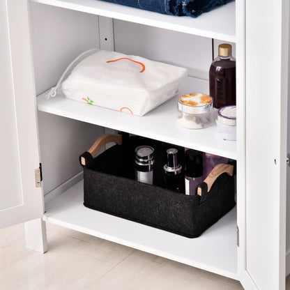 Bathroom Cabinet with 2 Doors and 2 Adjustable Interior Shelves Storage Unit for Living Room Kitchen Anti-tip 60x30x80 cm White