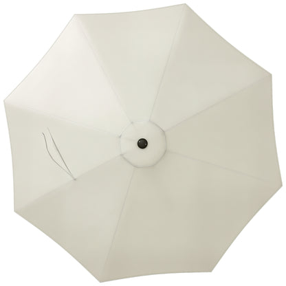3m Umbrella Replacement Canopy Outdoor Patio Umbrella Top Cover Polyester Outdoor Parasol Replacement Cover Cream with Ventilation