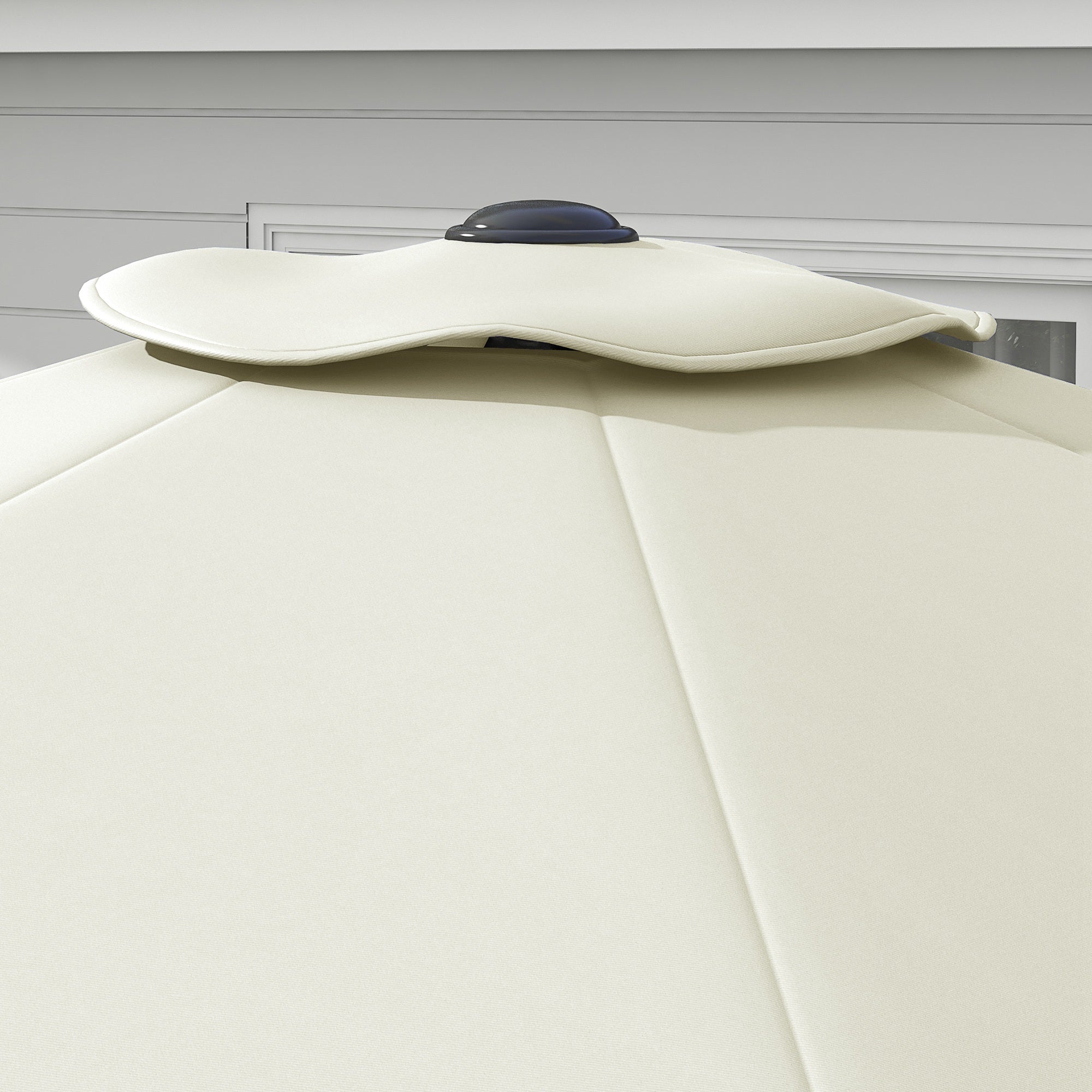 3m Umbrella Replacement Canopy Outdoor Patio Umbrella Top Cover Polyester Outdoor Parasol Replacement Cover Cream with Ventilation
