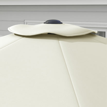 3m Umbrella Replacement Canopy Outdoor Patio Umbrella Top Cover Polyester Outdoor Parasol Replacement Cover Cream with Ventilation