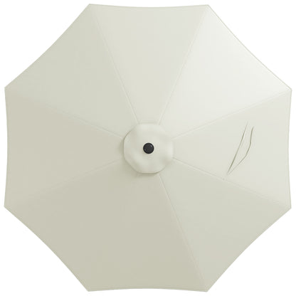 3m Umbrella Replacement Canopy Outdoor Patio Umbrella Top Cover Polyester Outdoor Parasol Replacement Cover Cream with Ventilation