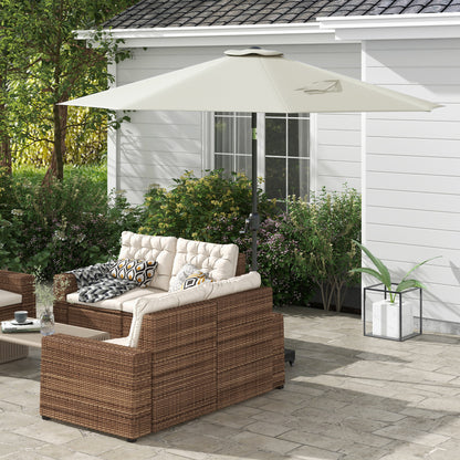 3m Umbrella Replacement Canopy Outdoor Patio Umbrella Top Cover Polyester Outdoor Parasol Replacement Cover Cream with Ventilation