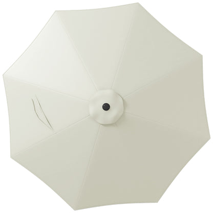 3m Umbrella Replacement Canopy Outdoor Patio Umbrella Top Cover Polyester Outdoor Parasol Replacement Cover Cream with Ventilation