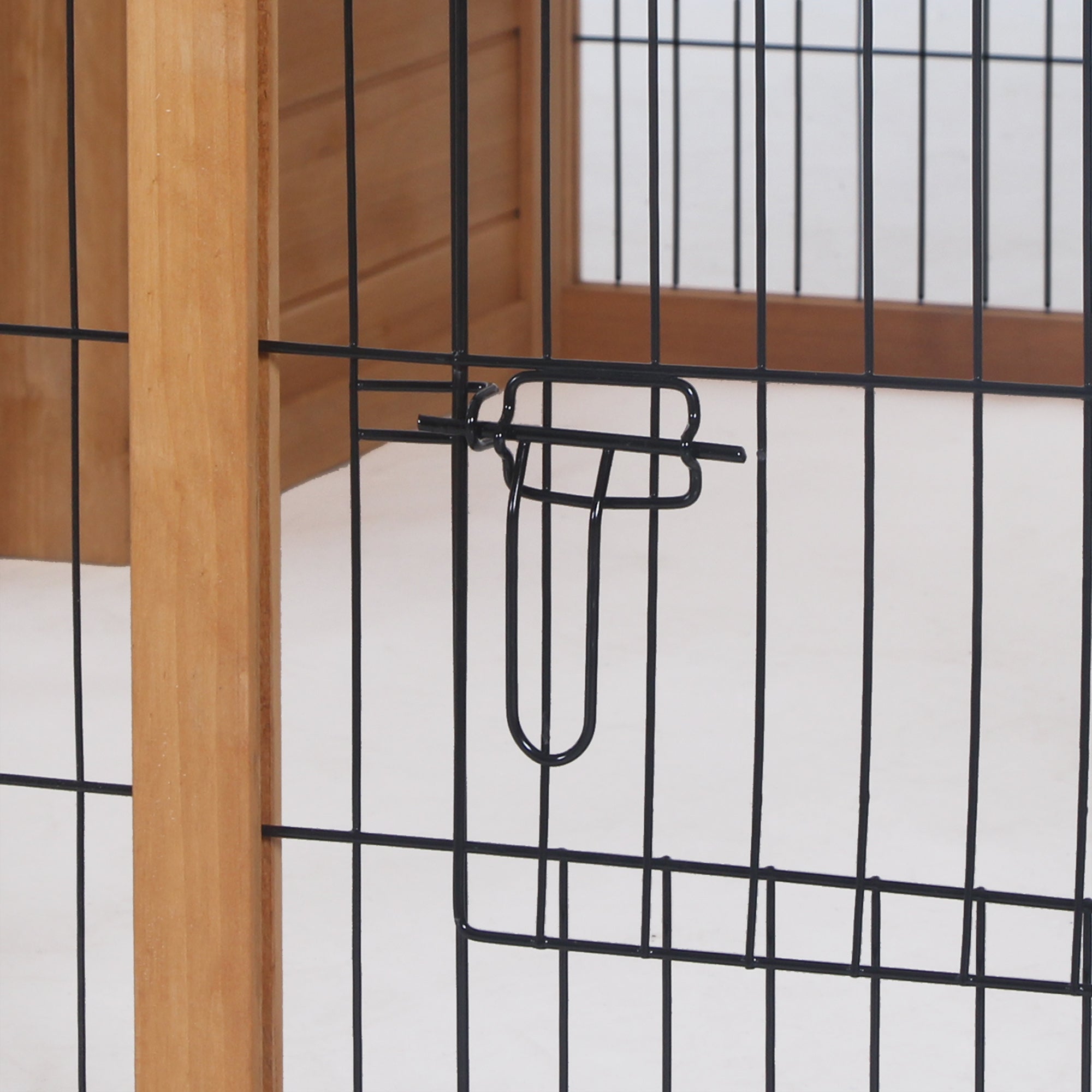 Rabbit Hutch Small Animal Enclosure with Openable Roof Small Animal Cage Guinea Pig Hutch with Outdoor Run Weather Resistant Pine Wood Natural 123 x 120 x 52 cm