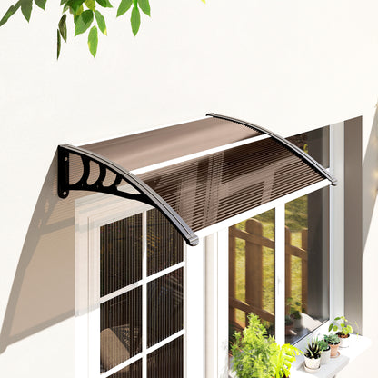 Door Canopy Front Door Canopy 75 x 100 cm Pultvordach Overhang Polycarbonate Brown