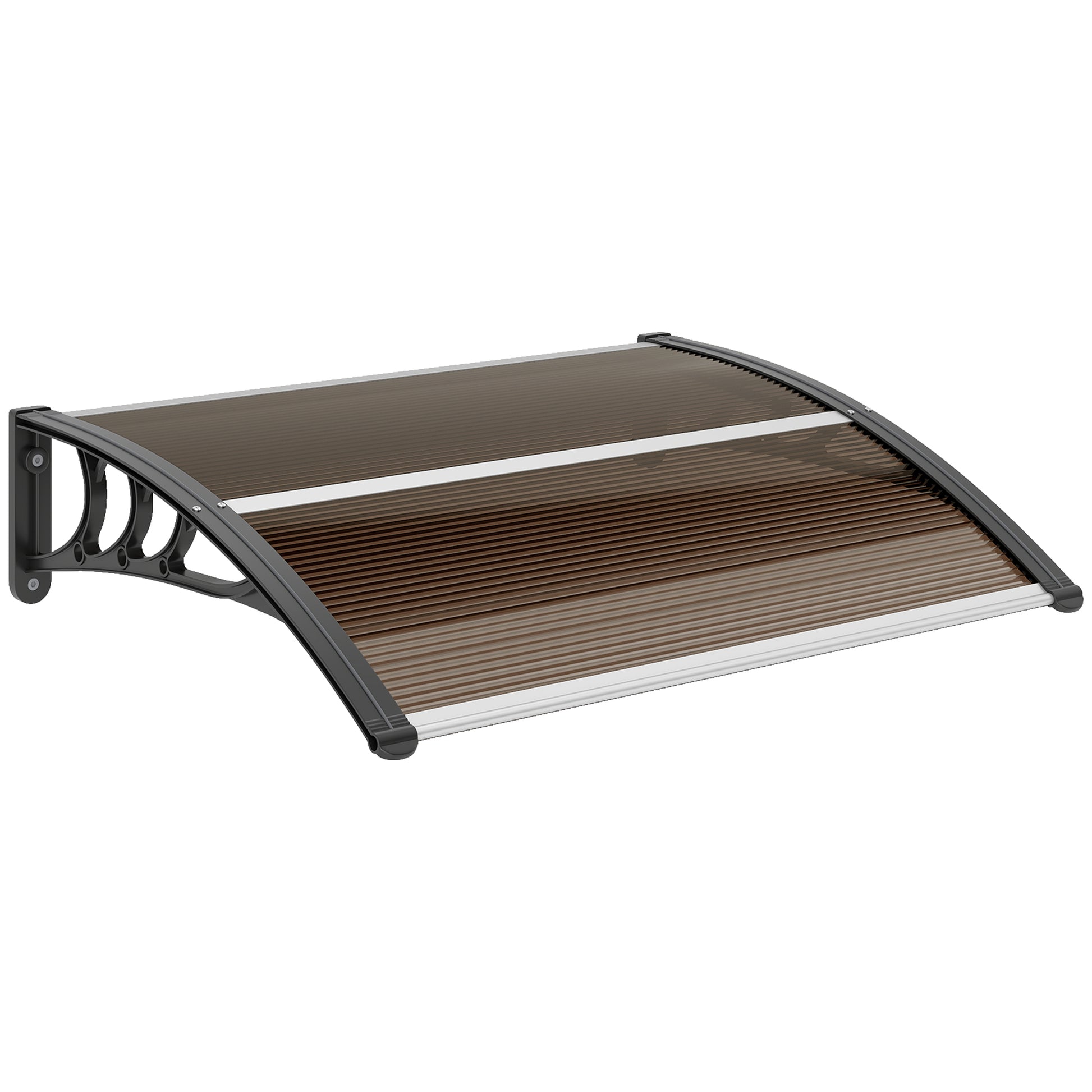 Door Canopy Front Door Canopy 75 x 100 cm Pultvordach Overhang Polycarbonate Brown