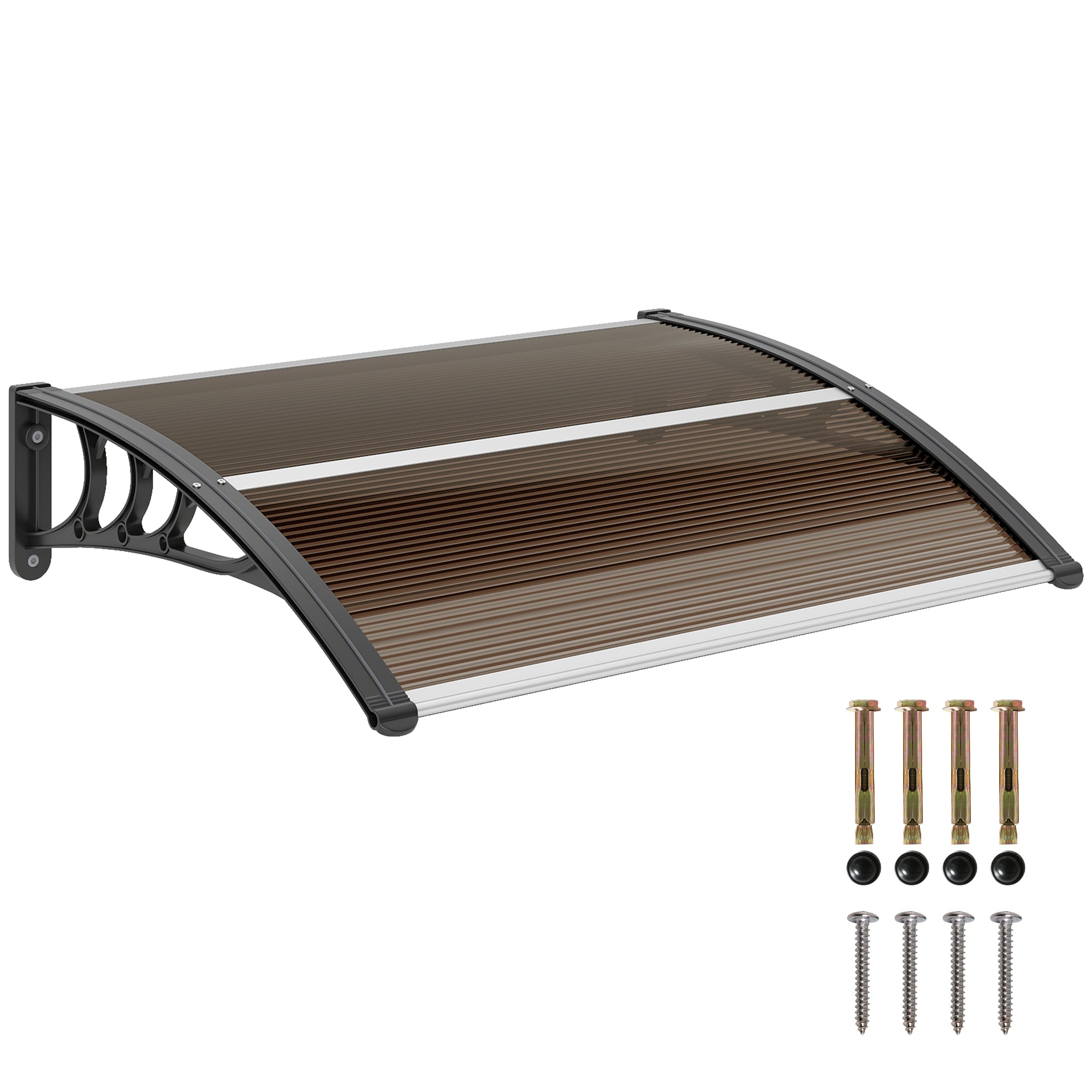 Door Canopy Front Door Canopy 75 x 100 cm Pultvordach Overhang Polycarbonate Brown