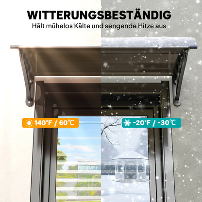 Door Canopy Front Door Canopy 75 x 100 cm Pultvordach Overhang Polycarbonate Brown