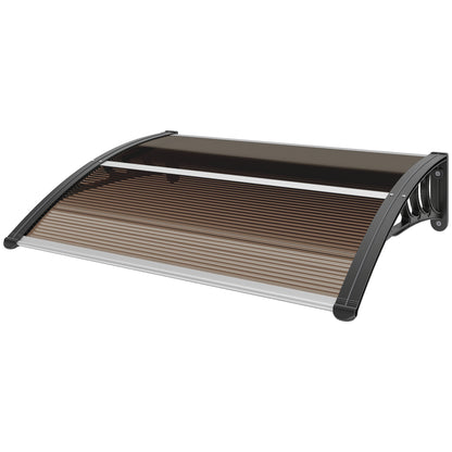 Door Canopy Front Door Canopy 75 x 100 cm Pultvordach Overhang Polycarbonate Brown