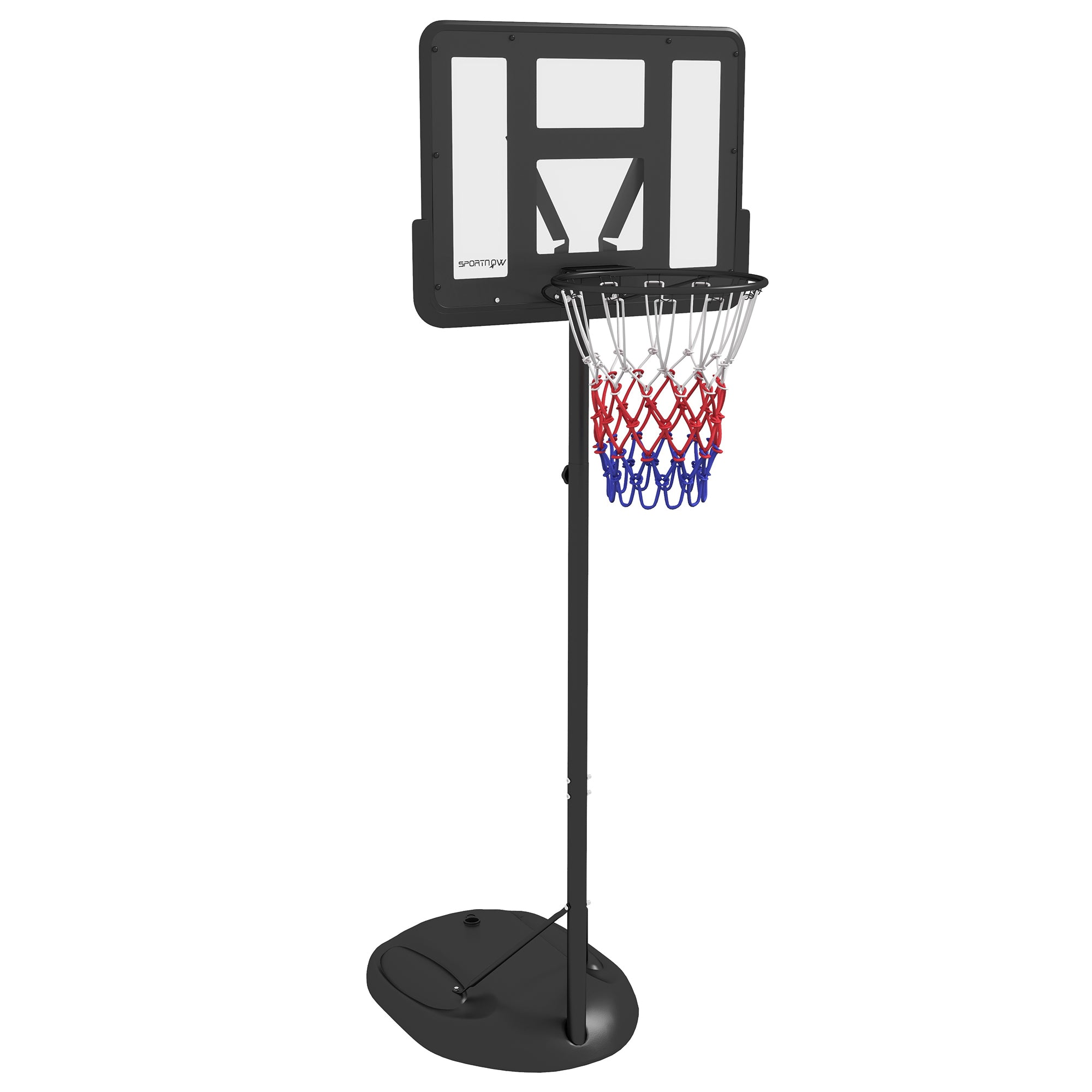 SPORTNOW Adjustable Height Basketball Hoop 216-277 cm Basketball Rim for Outdoor with Wheels and Fillable Base for Teens and Adults Black