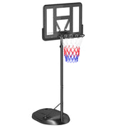 SPORTNOW Adjustable Height Basketball Hoop 216-277 cm Basketball Rim for Outdoor with Wheels and Fillable Base for Teens and Adults Black