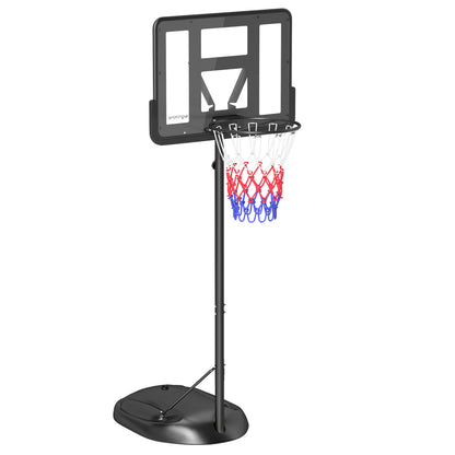SPORTNOW Adjustable Height Basketball Hoop 216-277 cm Basketball Rim for Outdoor with Wheels and Fillable Base for Teens and Adults Black