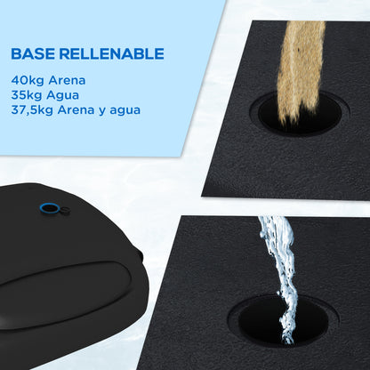 SPORTNOW Adjustable Height Basketball Hoop 216-277 cm Basketball Rim for Outdoor with Wheels and Fillable Base for Teens and Adults Black