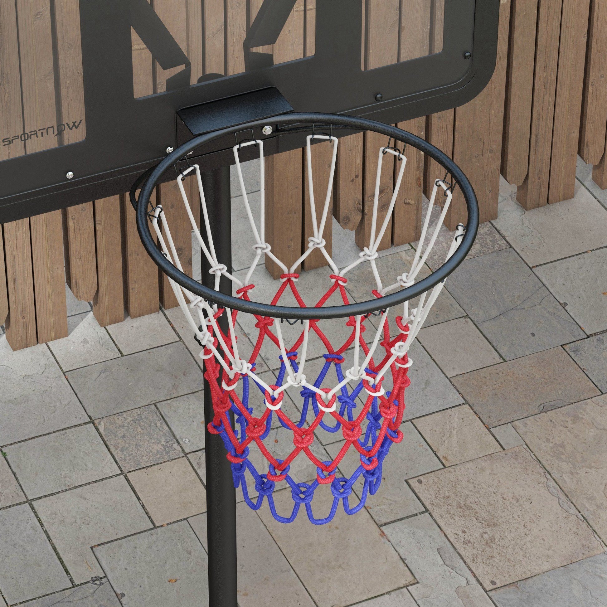 SPORTNOW Adjustable Height Basketball Hoop 216-277 cm Basketball Rim for Outdoor with Wheels and Fillable Base for Teens and Adults Black