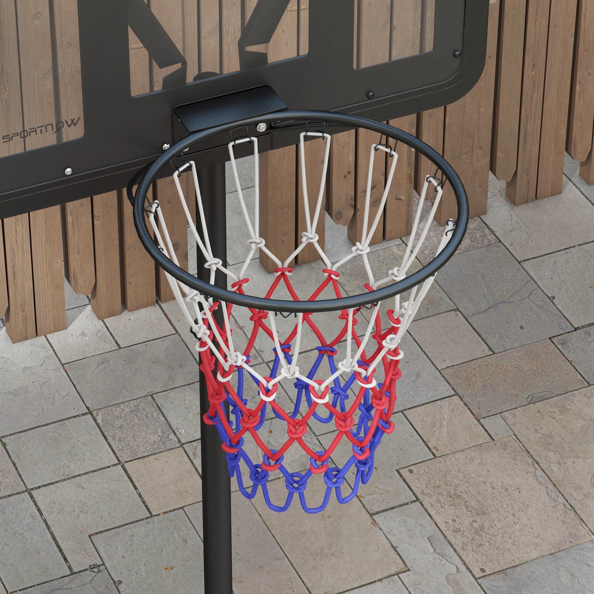 SPORTNOW Adjustable Height Basketball Hoop 216-277 cm Basketball Rim for Outdoor with Wheels and Fillable Base for Teens and Adults Black