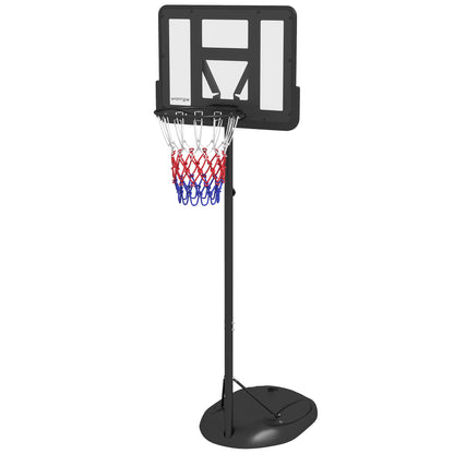 SPORTNOW Adjustable Height Basketball Hoop 216-277 cm Basketball Rim for Outdoor with Wheels and Fillable Base for Teens and Adults Black