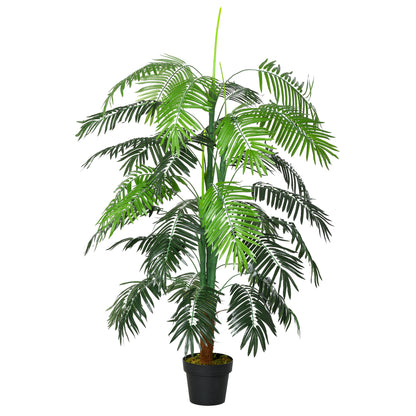 Artificial Palm Tree Height 1.7m Artificial Trunk Branches Lichen Large Leaves Highly Realistic Pot Included