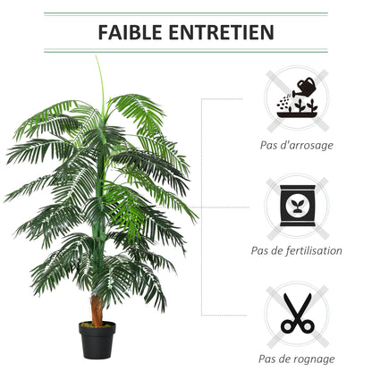Artificial Palm Tree Height 1.7m Artificial Trunk Branches Lichen Large Leaves Highly Realistic Pot Included