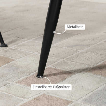 Sofa 2 Seater 132 cm Couch with Armrest, Shell-like Backrest, Small Modern Velvet Upholstered Sofa with Metal Legs for Living Room, Bedroom Dark Gray