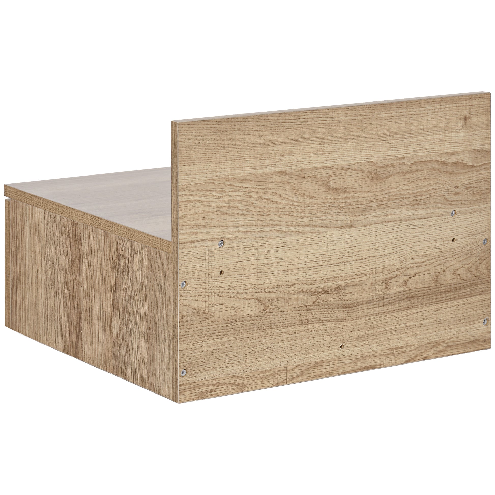 Set of 2 Floating Bedside Tables Nightstands for Bedroom with Drawer Bedside Tables for Bedroom Living Room Home 43x36.5x30.5 cm Natural