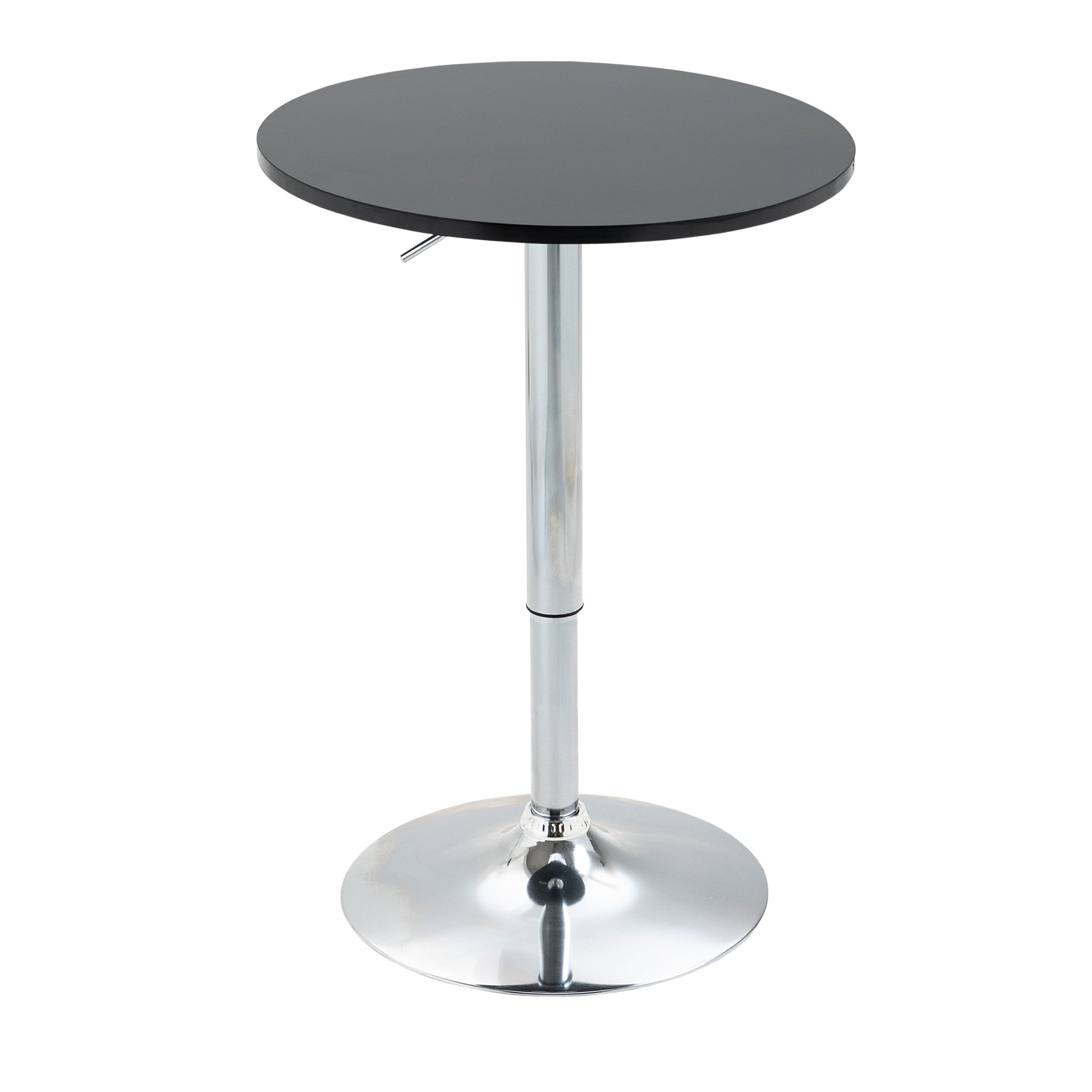 Bar Table Modern Round Dining Table 360° Rotating Adjustable Bistro Table Bar Table Kitchen Table Steel Black Ø61 x 70-90 cm