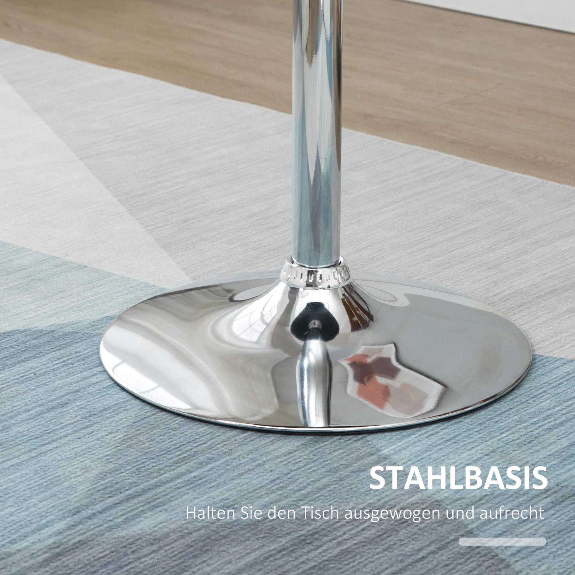 Bar Table Modern Round Dining Table 360° Rotating Adjustable Bistro Table Bar Table Kitchen Table Steel Black Ø61 x 70-90 cm