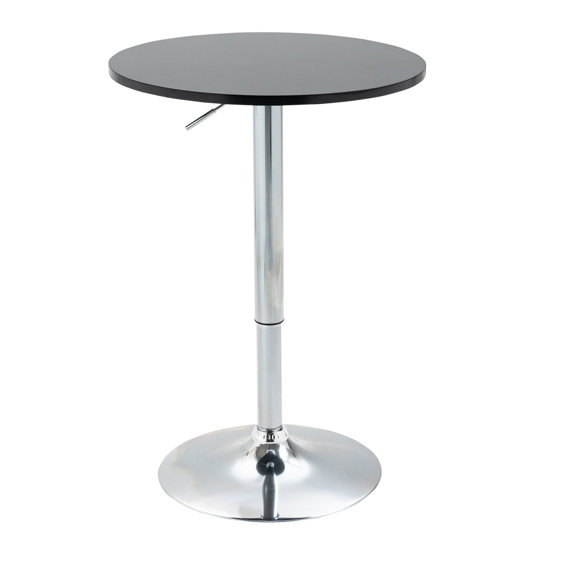 Bar Table Modern Round Dining Table 360° Rotating Adjustable Bistro Table Bar Table Kitchen Table Steel Black Ø61 x 70-90 cm