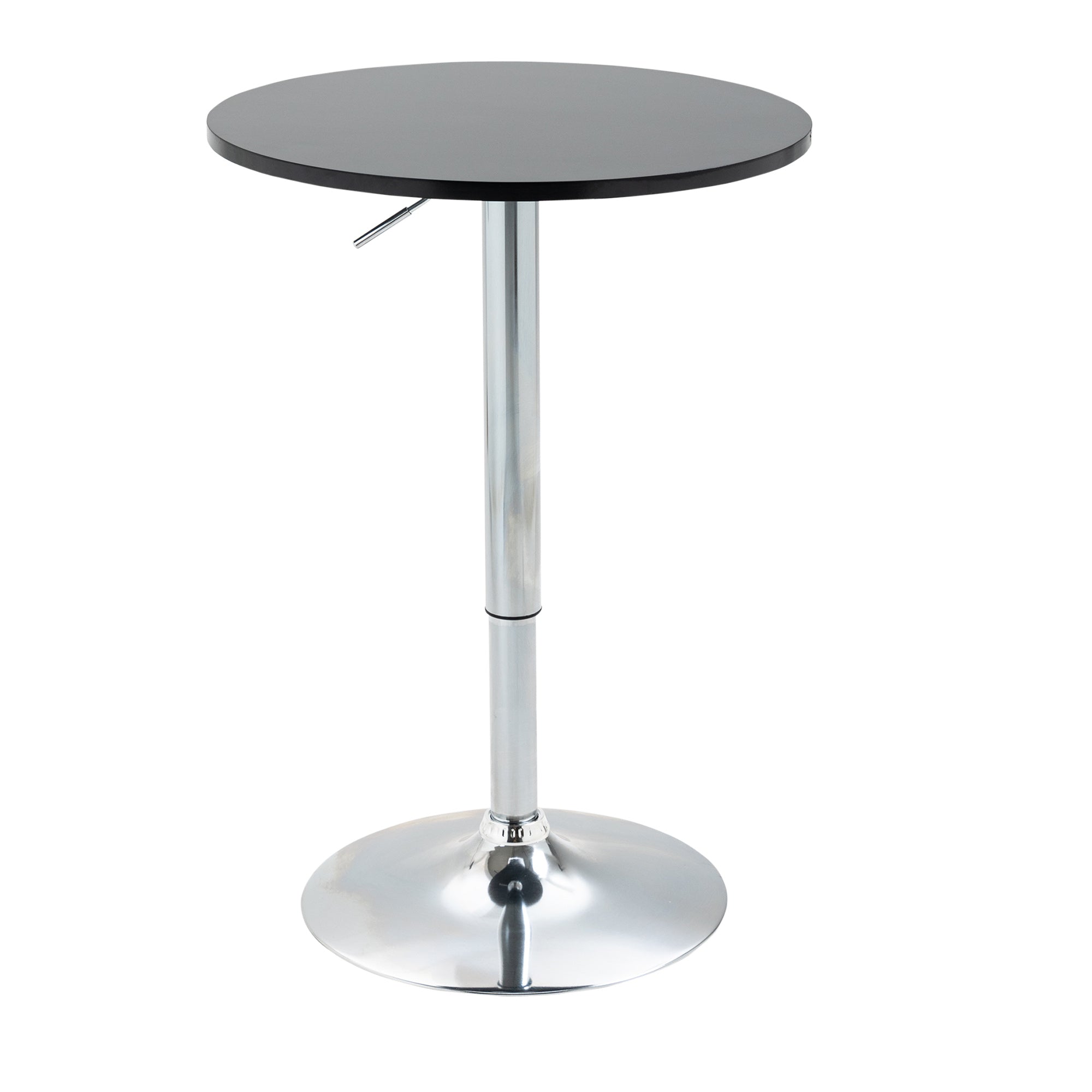 Bar Table Modern Round Dining Table 360° Rotating Adjustable Bistro Table Bar Table Kitchen Table Steel Black Ø61 x 70-90 cm