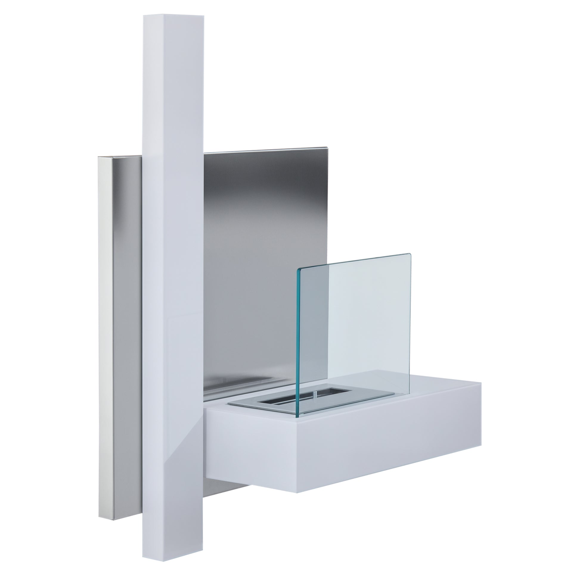 Bioethanol Fireplace Made of Stainless Steel with 1 Tank 0.9LT 75 x 22 x 63cm