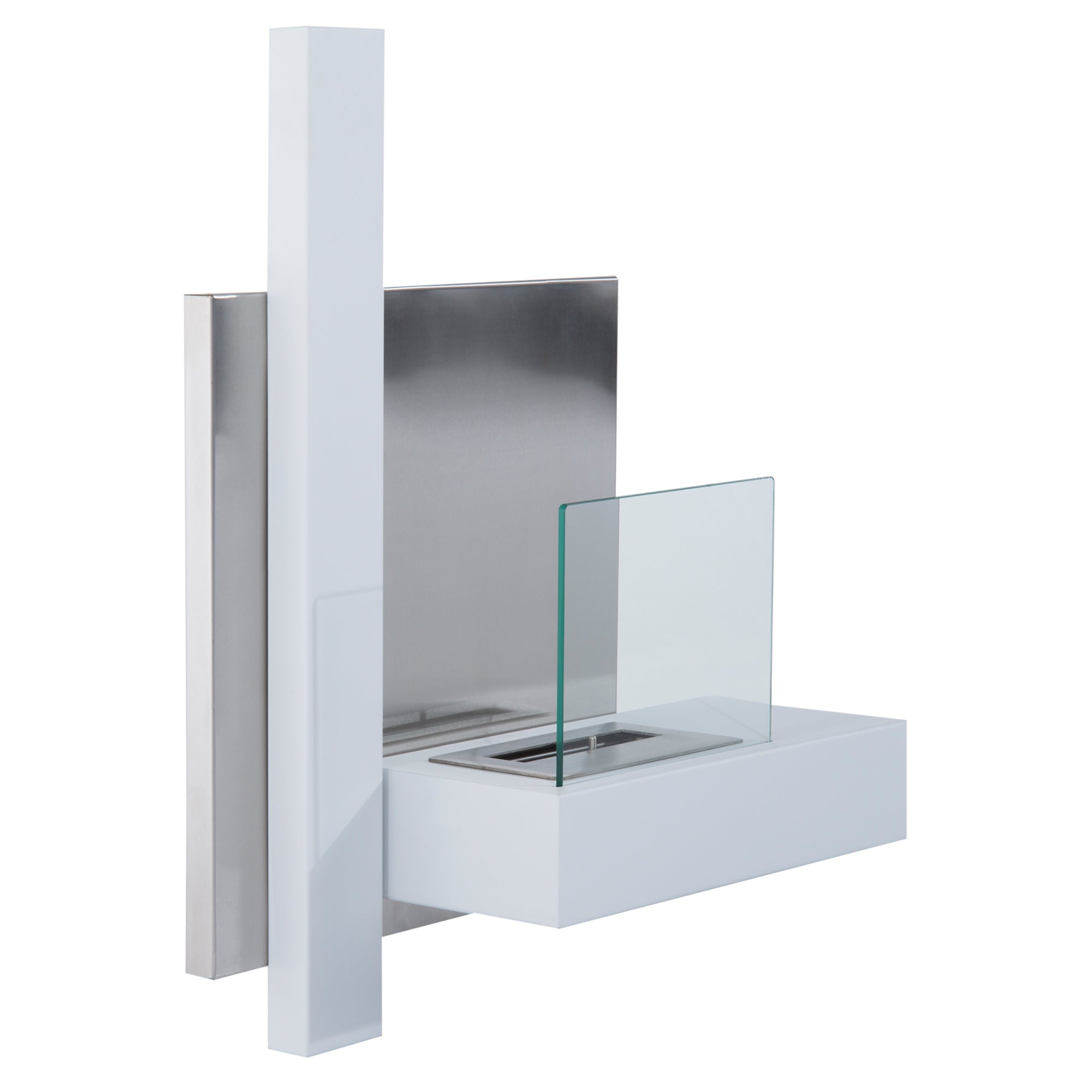 Bioethanol Fireplace Made of Stainless Steel with 1 Tank 0.9LT 75 x 22 x 63cm