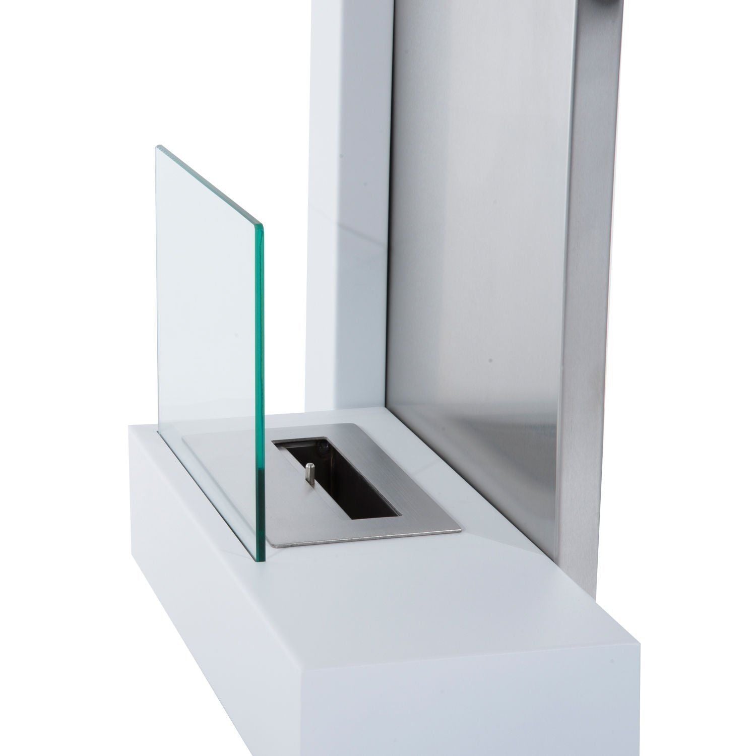 Bioethanol Fireplace Made of Stainless Steel with 1 Tank 0.9LT 75 x 22 x 63cm
