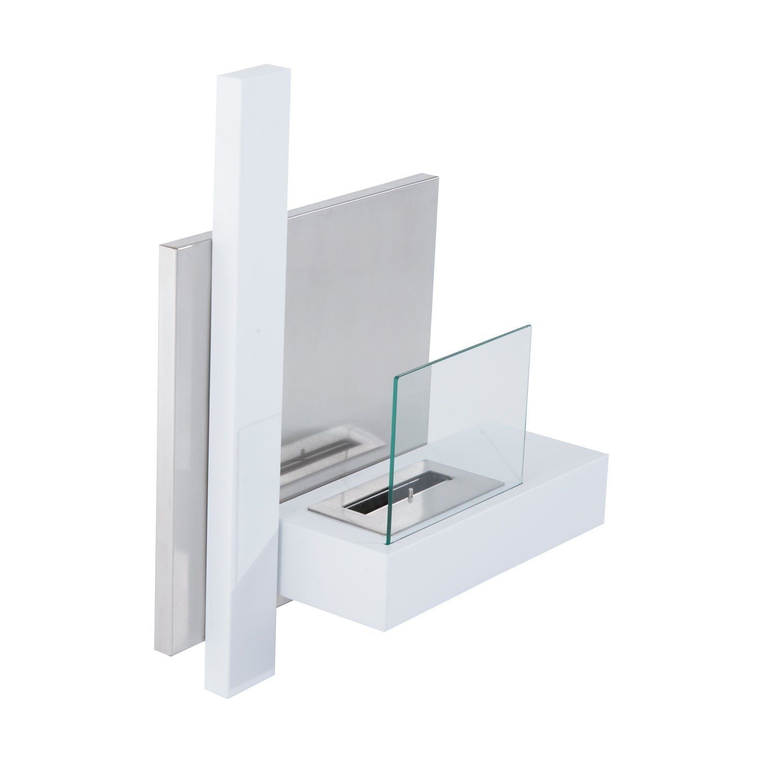 Bioethanol Fireplace Made of Stainless Steel with 1 Tank 0.9LT 75 x 22 x 63cm