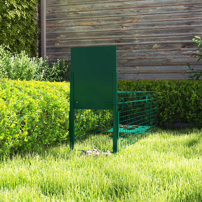 Capture Trap Live Animal Trap Steel with 1 Entry for Rats and Mice dim. 100L x 25W x 28H cm dark green