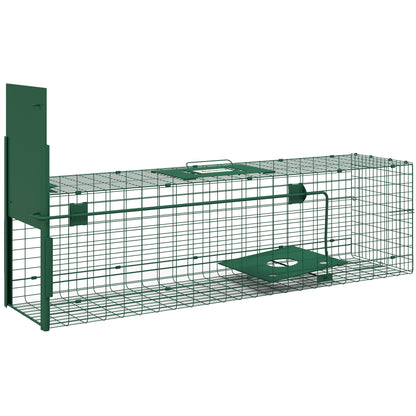 Capture Trap Live Animal Trap Steel with 1 Entry for Rats and Mice dim. 100L x 25W x 28H cm dark green