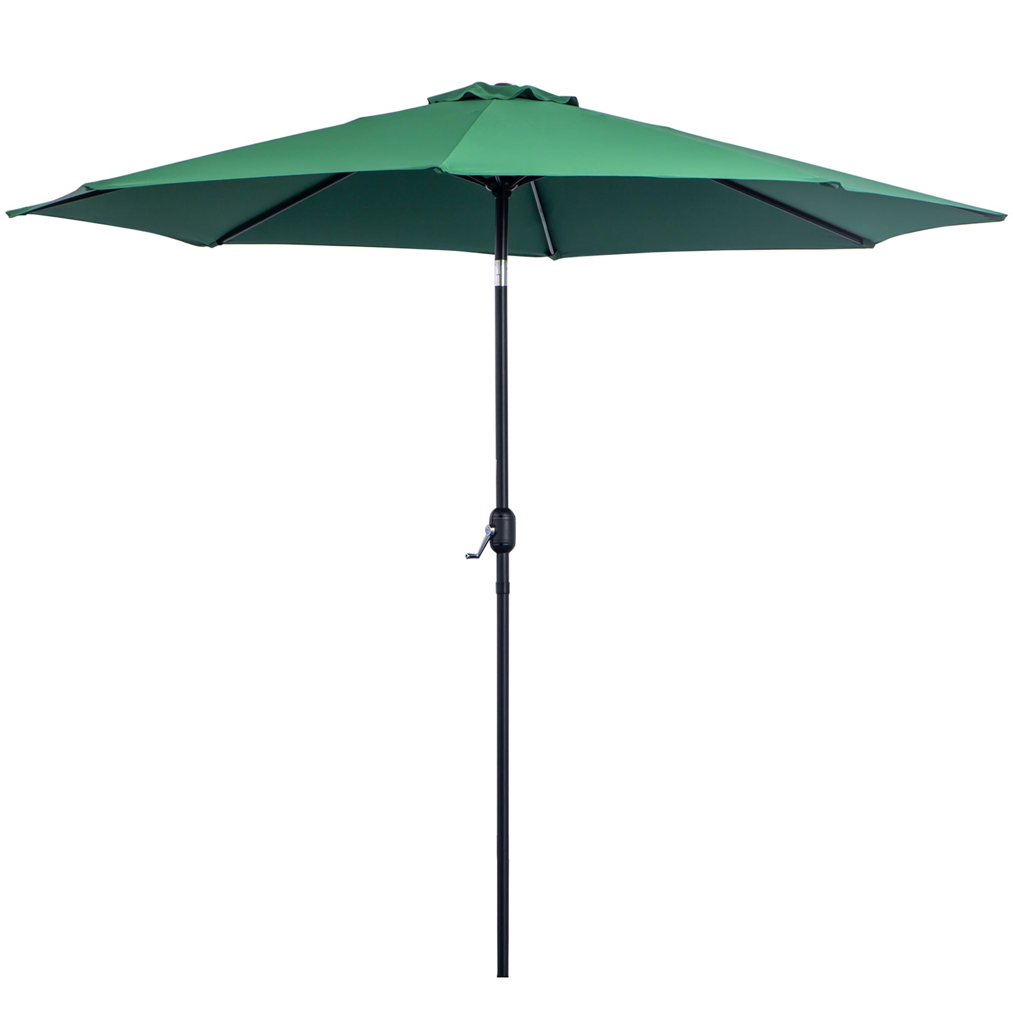 Garden Umbrella Ø295x250 cm with Crank Outdoor Sunshade with Tilt Mechanism and Detachable Metal Pole for Terrace Pool Patio Green