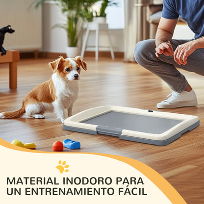 Dog Toilet Dog Potty with Tray for Puppy Training Indoors and Outdoors 63x48.5x6 cm Gray